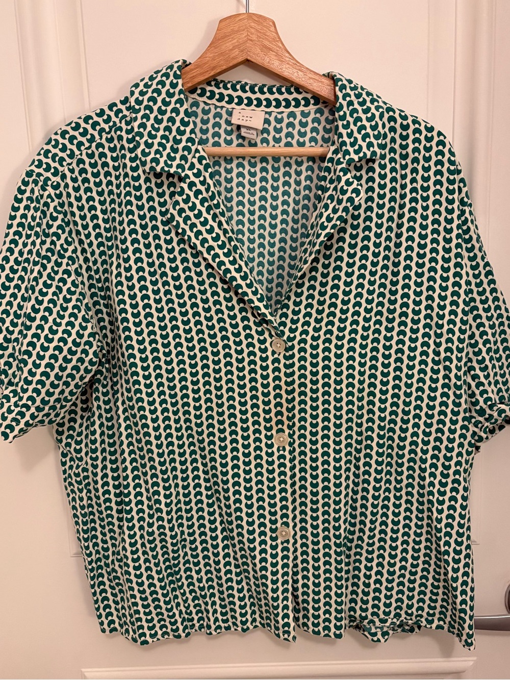 a new day Green Crescent Moon Top